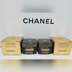 2xCHANEL SUBLIMAGE L'EXTRAIT DE CRÈME MINI Glass Jar 5g Ultimate Repair New